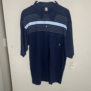 OP vintage New cotton Navy Blue Striped Men's Shirt